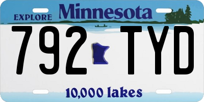MN license plate 792TYD