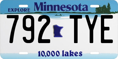 MN license plate 792TYE