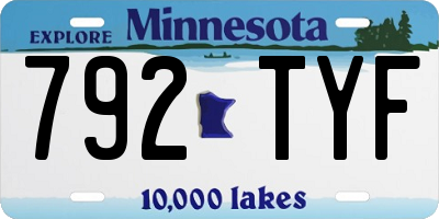 MN license plate 792TYF