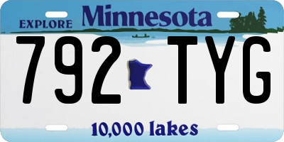 MN license plate 792TYG