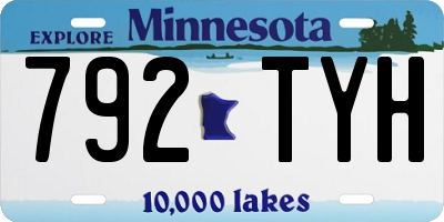 MN license plate 792TYH