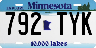 MN license plate 792TYK