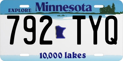 MN license plate 792TYQ