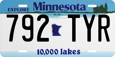 MN license plate 792TYR