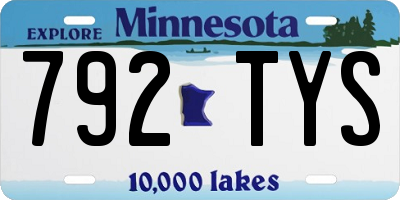 MN license plate 792TYS