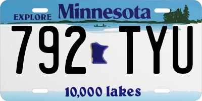 MN license plate 792TYU