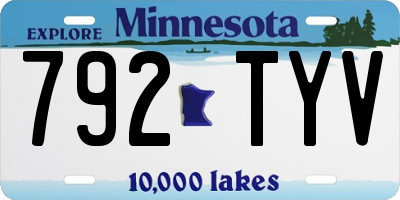 MN license plate 792TYV