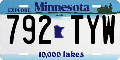 MN license plate 792TYW