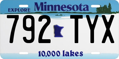 MN license plate 792TYX