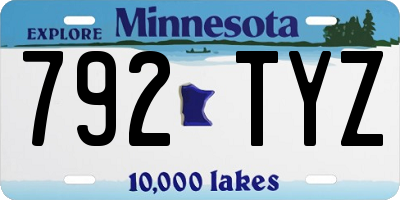 MN license plate 792TYZ