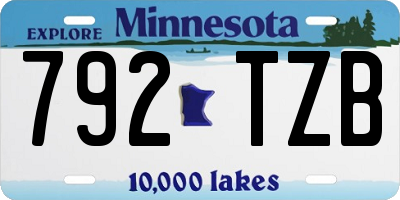 MN license plate 792TZB