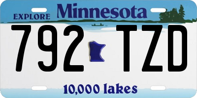 MN license plate 792TZD