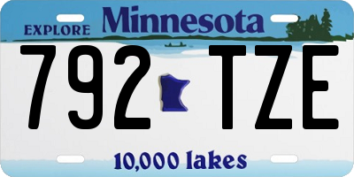 MN license plate 792TZE