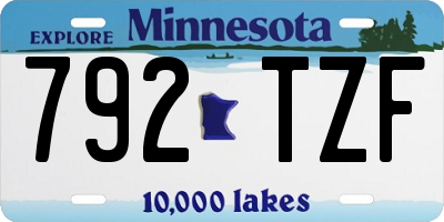 MN license plate 792TZF
