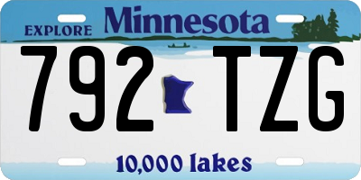 MN license plate 792TZG