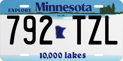 MN license plate 792TZL