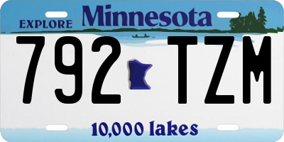 MN license plate 792TZM