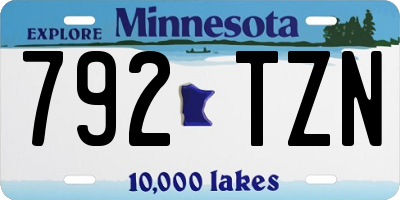 MN license plate 792TZN