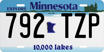 MN license plate 792TZP