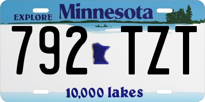 MN license plate 792TZT