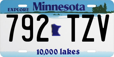 MN license plate 792TZV