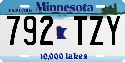 MN license plate 792TZY