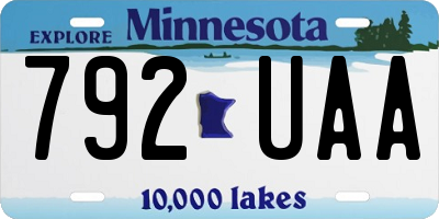 MN license plate 792UAA