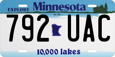 MN license plate 792UAC