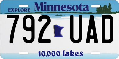 MN license plate 792UAD