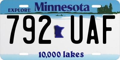 MN license plate 792UAF