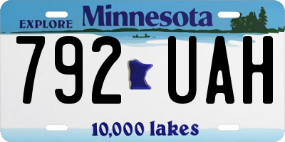 MN license plate 792UAH