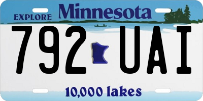 MN license plate 792UAI