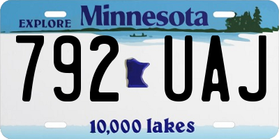 MN license plate 792UAJ
