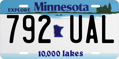 MN license plate 792UAL