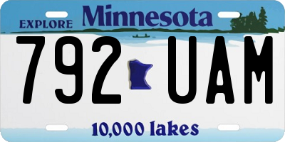 MN license plate 792UAM