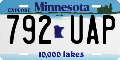 MN license plate 792UAP
