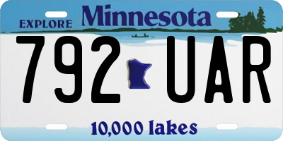 MN license plate 792UAR
