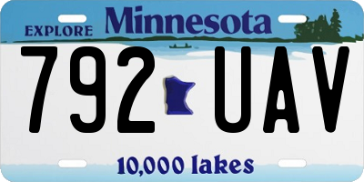 MN license plate 792UAV