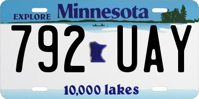 MN license plate 792UAY