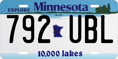 MN license plate 792UBL