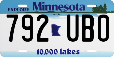 MN license plate 792UBO