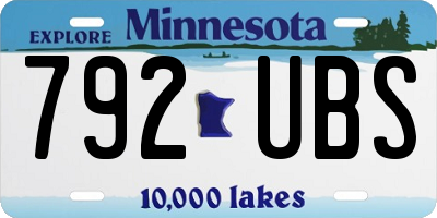 MN license plate 792UBS