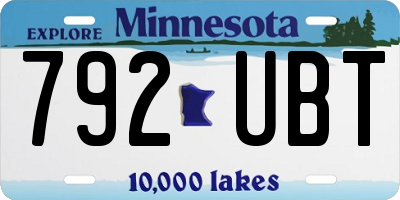 MN license plate 792UBT
