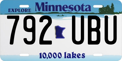 MN license plate 792UBU