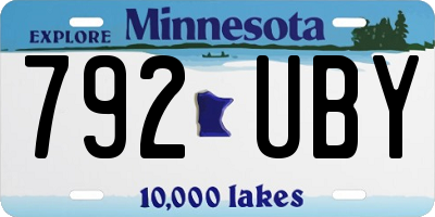 MN license plate 792UBY