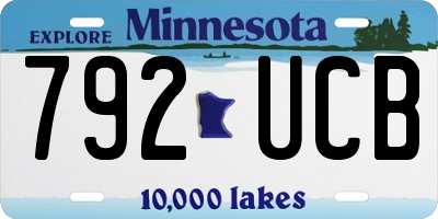 MN license plate 792UCB