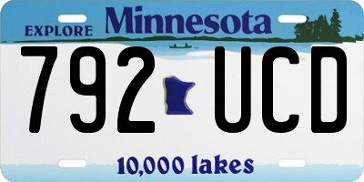 MN license plate 792UCD