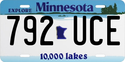 MN license plate 792UCE