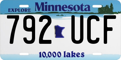 MN license plate 792UCF