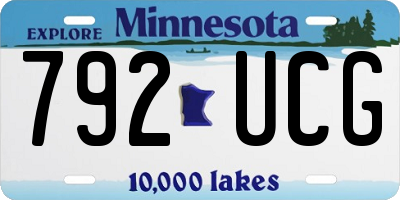 MN license plate 792UCG